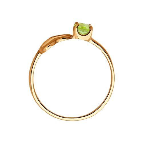 Inel din Aur Roz 14K cu Crisolit ”Inima” - 3