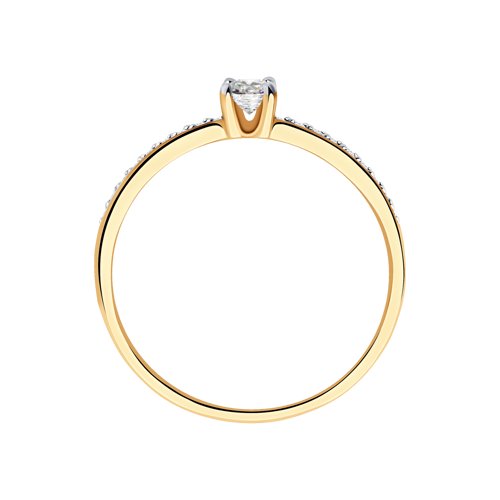 Inel din Aur Roz 14K cu Diamante  - 2