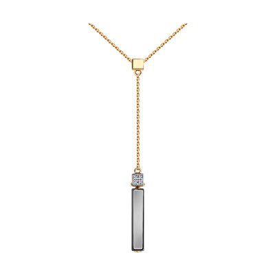 Colier din Aur Roz 14K cu Diamante si Ceramica - 2