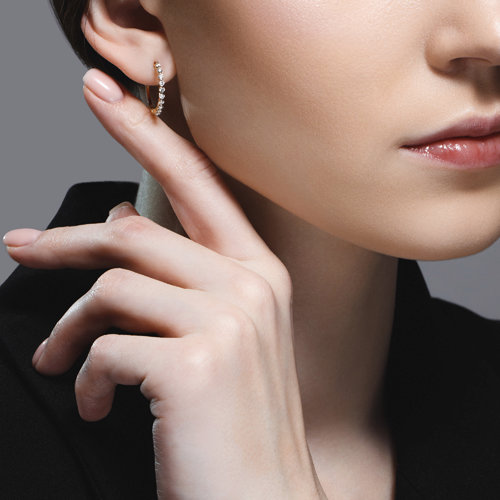 Cercei din Aur Galben 14K cu Diamante  - 3