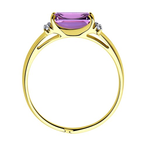 Inel din Aur Galben 14K cu Ametist si Zirconiu - 3