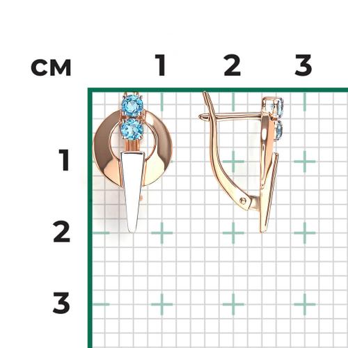 Cercei Aur Combinat  14K cu Topaz - 2