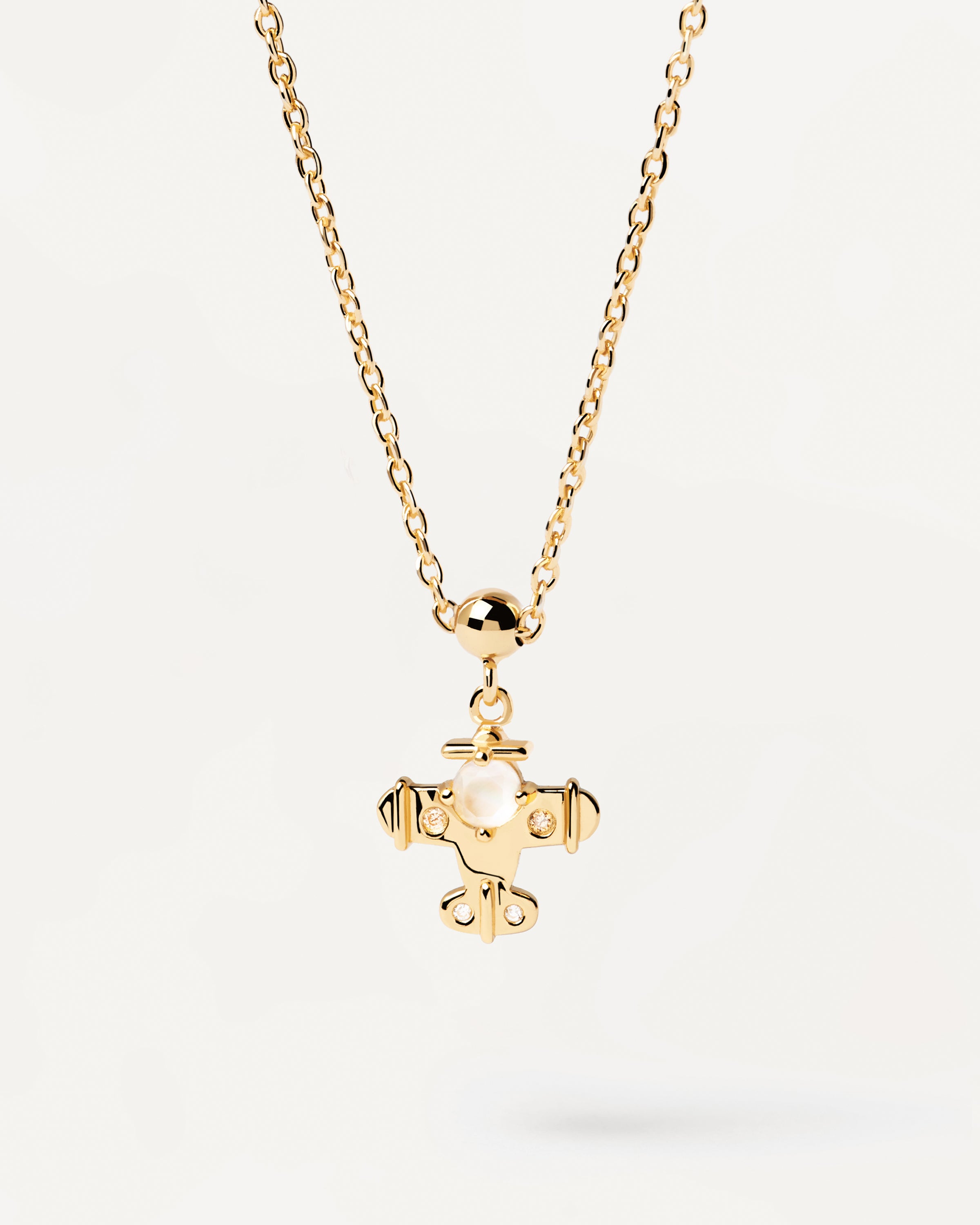 Pandantiv Charm din Argint placat cu Aur cu Zirconiu - 4