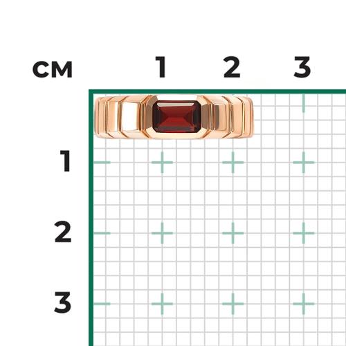 Inel Aur Roz 14K cu Granat - 2