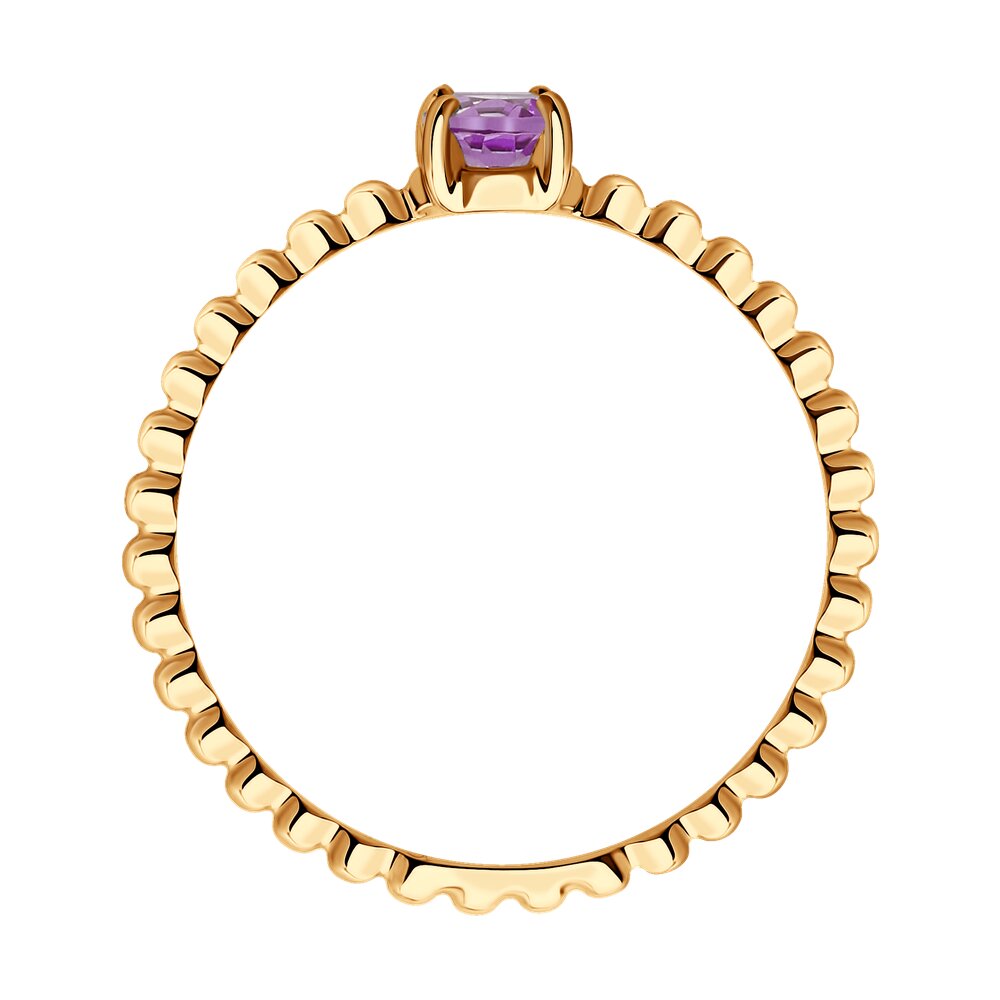 Inel din Aur Roz 14K cu Ametist - 2