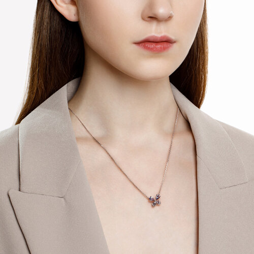 Colier din Aur Alb 14K cu Tanzanit  - 3