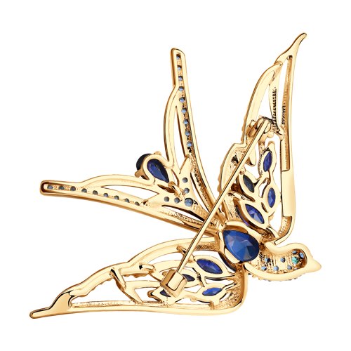 Brosa din Aur Roz 14K cu Corund si Zirconiu - 2