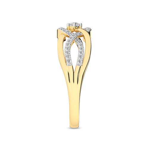 Inel din Aur Galben 14K cu Diamante 0.15Ct - 2
