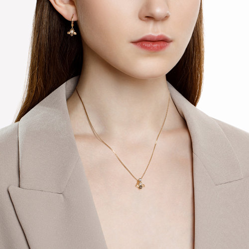 Cercei din Aur Roz 14K cu Diamante Albina - 4