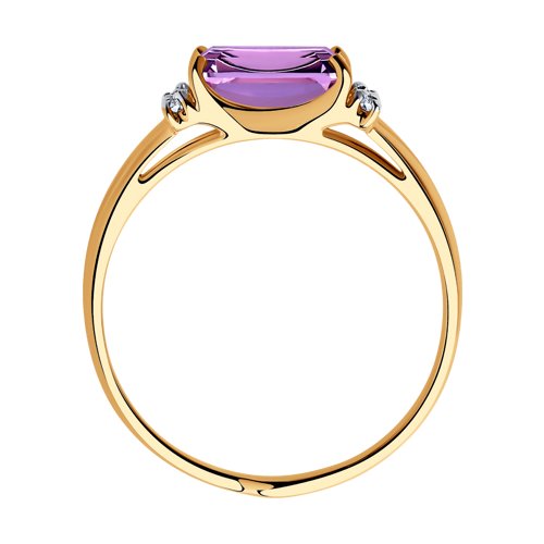 Inel din Aur Roz 14K cu Ametist si Zirconiu - 3