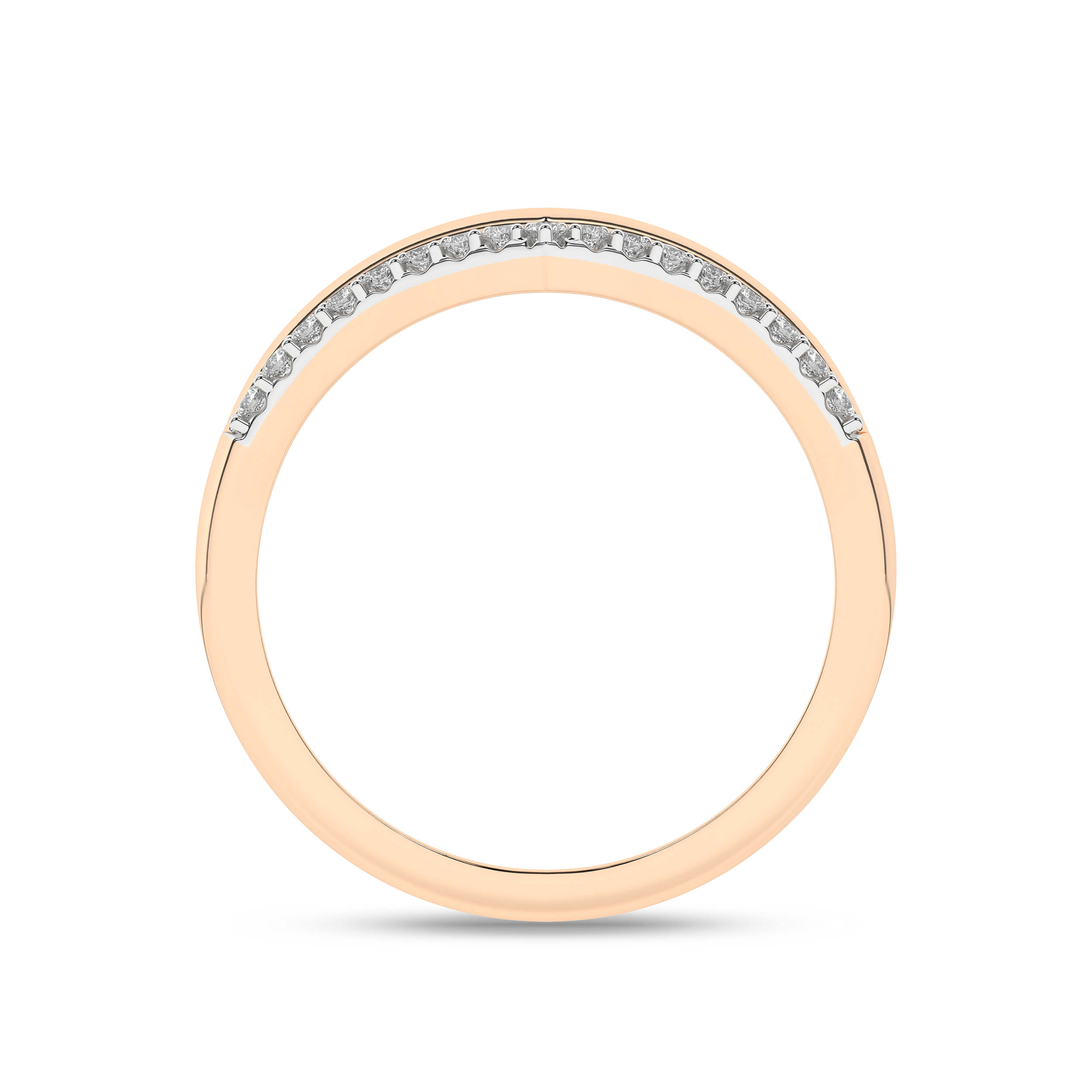 Inel din Aur Roz 14K cu Diamante - 2