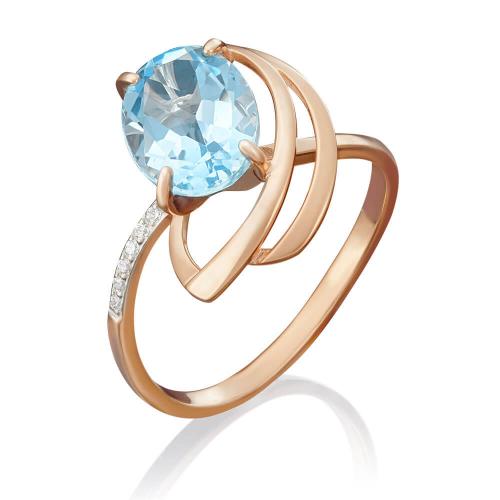 Inel Aur Roz 14K cu Topaz,Zirconiu - 1