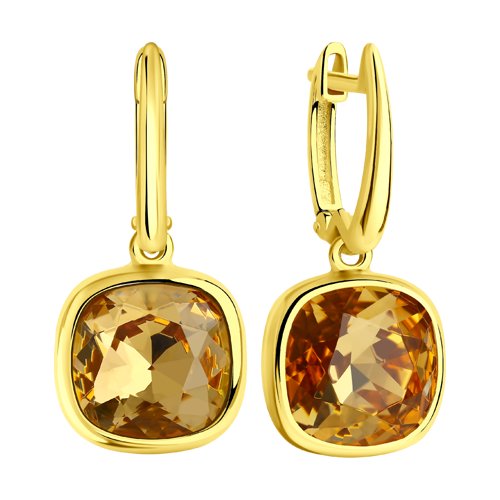 Cercei din Argint placat cu Aur cu Cristale Swarovski - 2