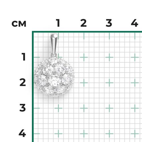 Pandantiv Aur Alb 14K cu Zirconiu - 2