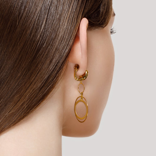 Cercei din Argint Placat cu Aur cu Cristale Swarovski - 3