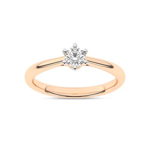 Inel de logodna din Aur Roz 14K cu Diamant 0.25Ct - 1