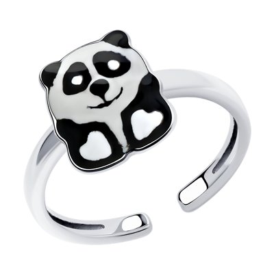Inel din Argint cu Email Panda - 1