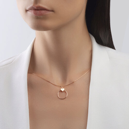 Pandantiv din Aur Roz 14k - 3