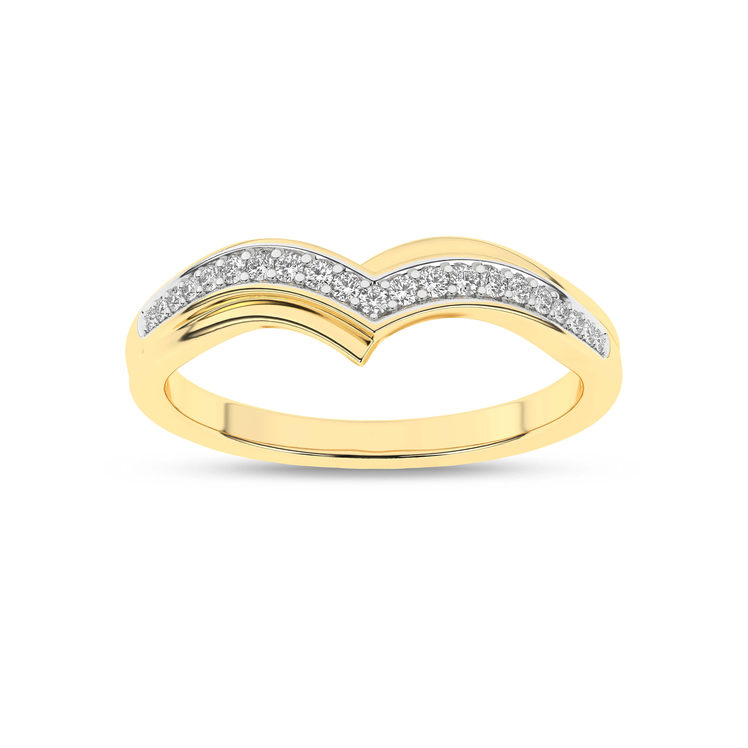 Inel din Aur Galben 14K cu Diamante 0.10Ct - 3