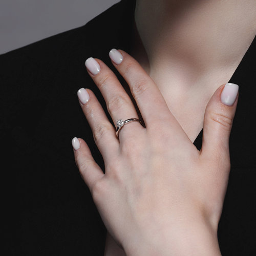 Inel din Aur Alb 14K cu Diamante - 4