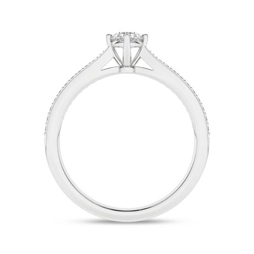 Inel de logodna din Aur Alb 14K cu Diamante 0.33Ct - 3