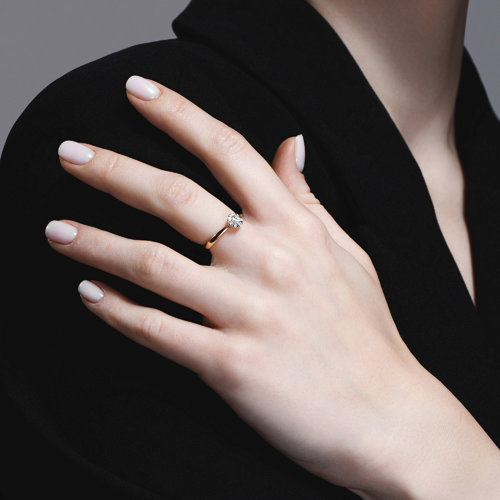 Inel din Aur Roz 14K cu Diamante - 4