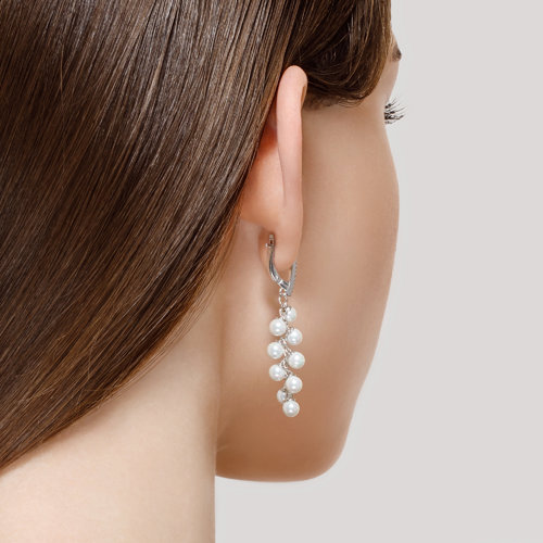 Cercei din Argint cu Perla sint. si Zirconiu - 3