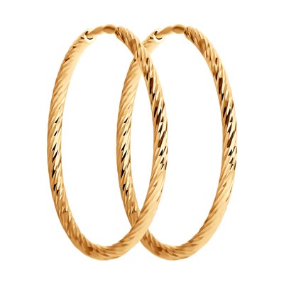 Cercei Congo din Aur Roz 14K diametrul 20mm - 1