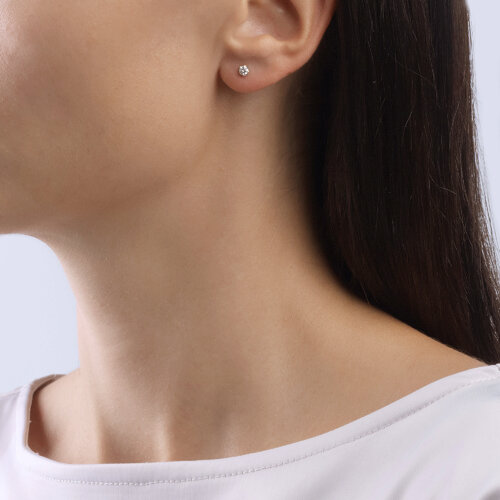 Cercei din Aur Galben 14K cu Diamante - 2