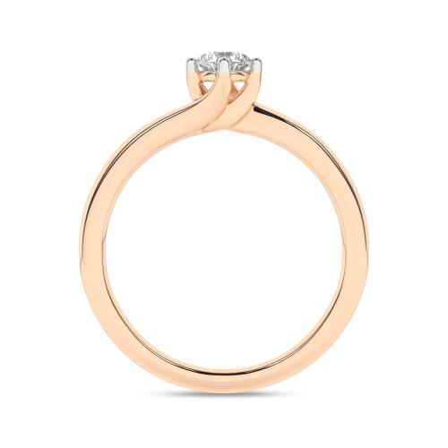 Inel de logodna din Aur Roz 14K cu Diamant 0.25Ct - 2
