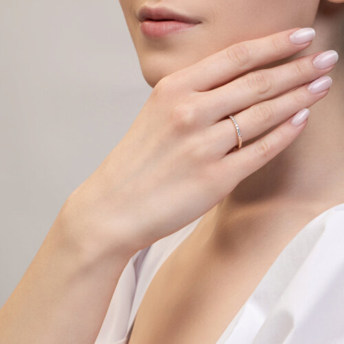 Verigheta din Aur Roz 14K cu Diamante  - 3