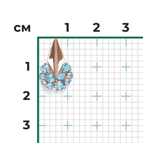 Pandantiv Aur Roz 14K cu Topaz - 2