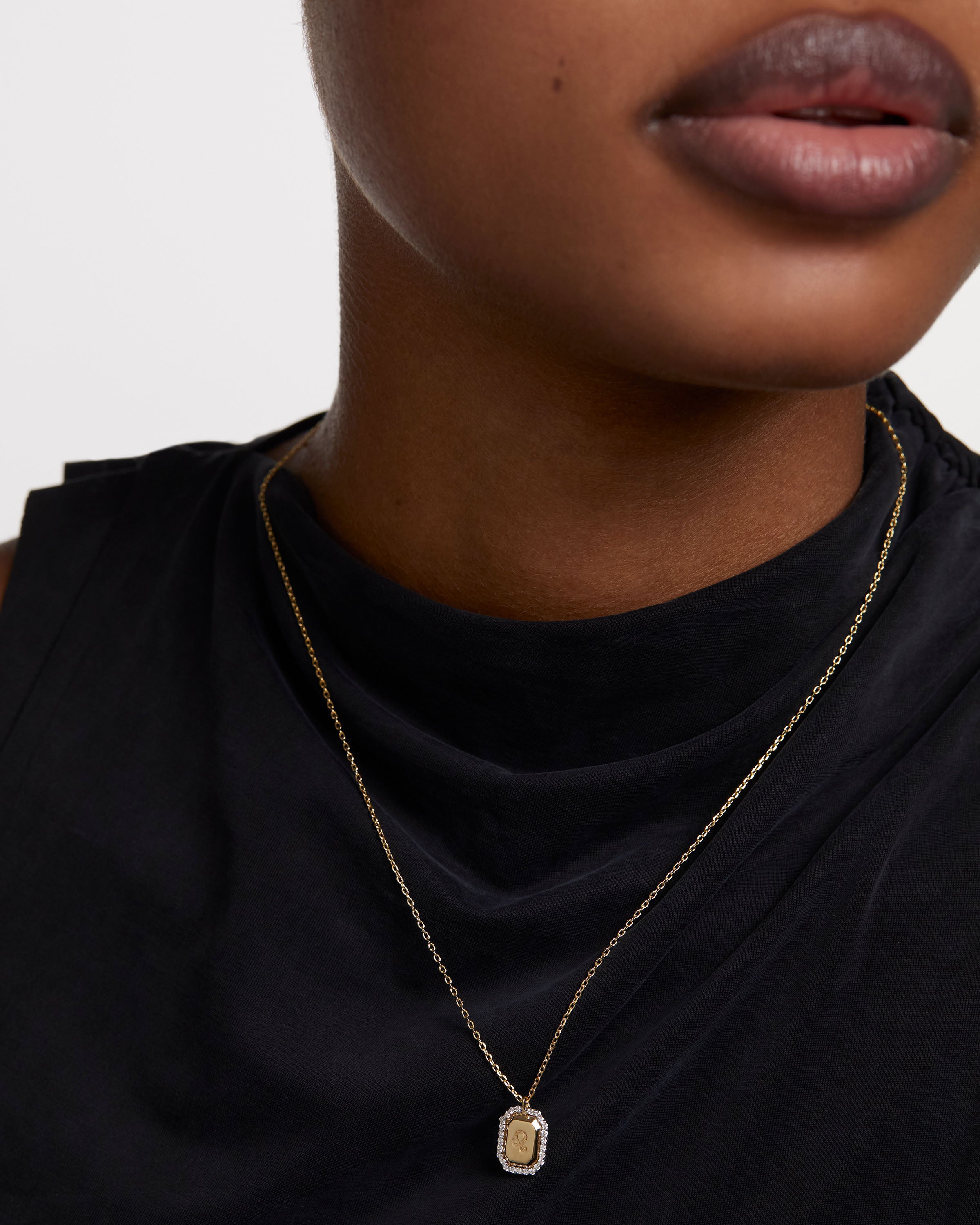 Colier din Argint placat cu Aur cu Zirconiu Zodia Leu - 3