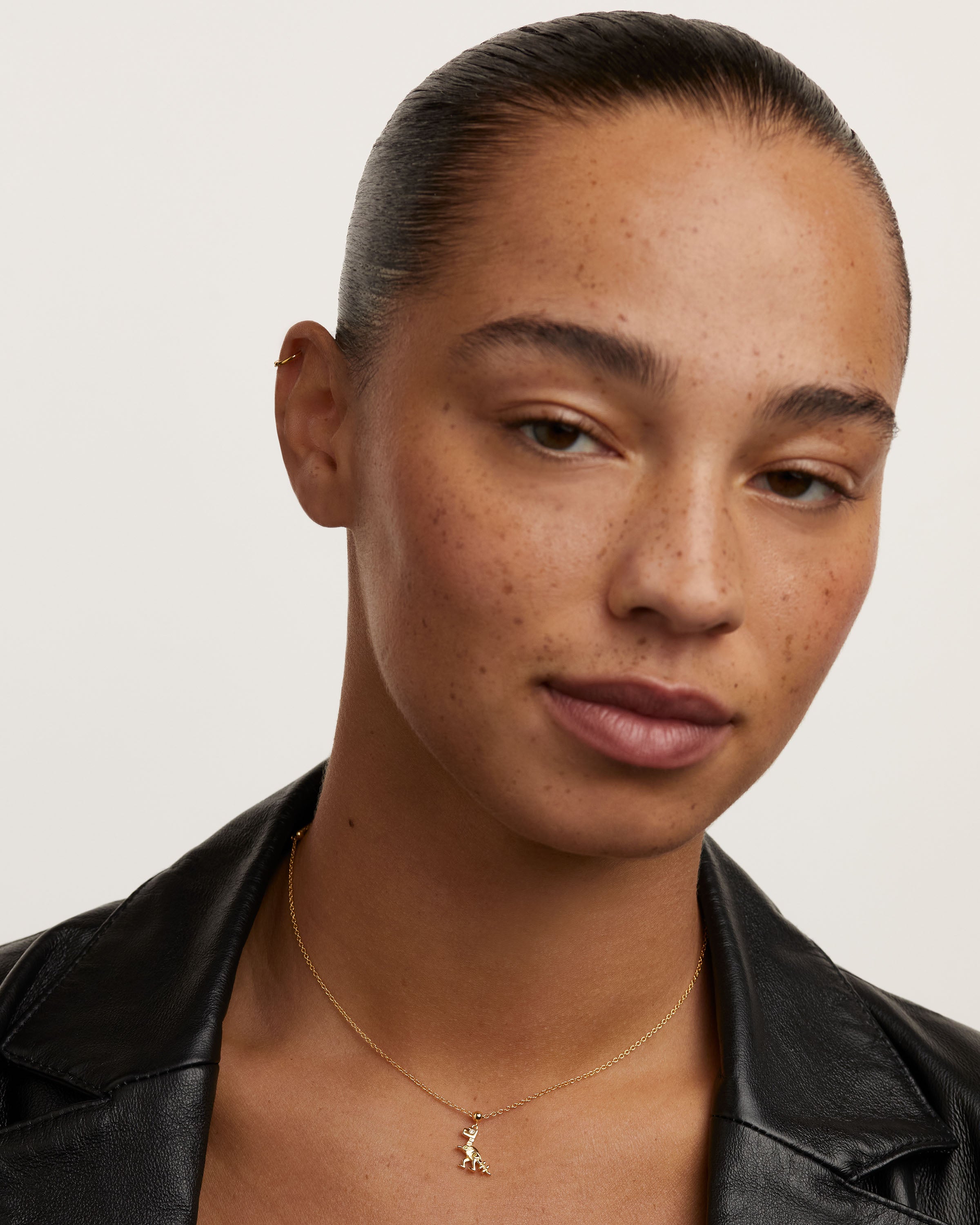 Pandantiv Charm din Argint placat cu Aur cu Zirconiu - 2