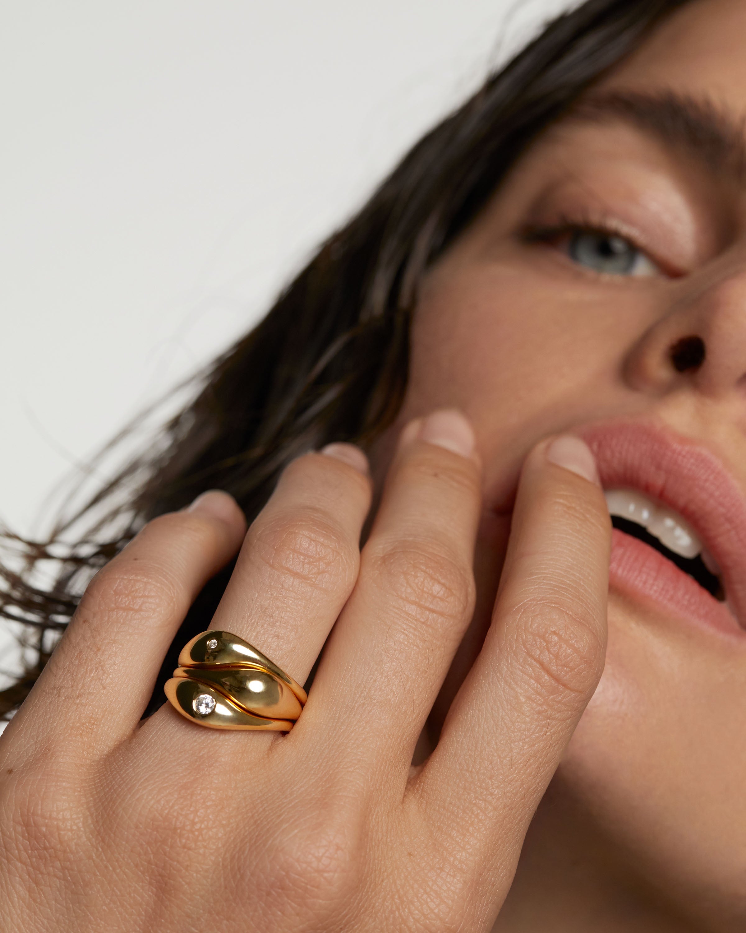 Inel din Argint placat cu Aur cu Zirconiu - 6