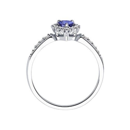 Inel din Aur Alb 14K cu Tanzanit si Diamante - 3