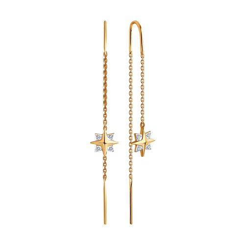 Cercei din Aur Roz 14K cu Diamante Swarovski - 2