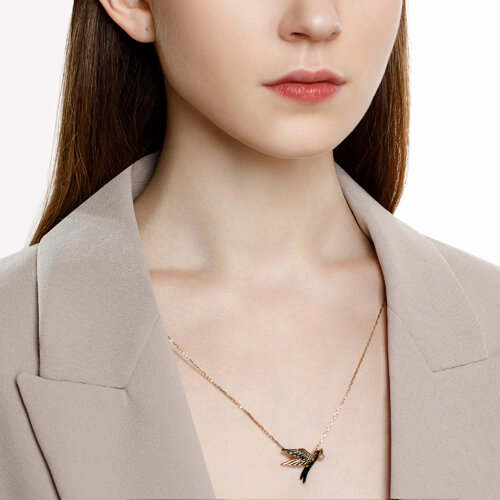 Colier din Aur Roz 14k cu Zirconiu - 2