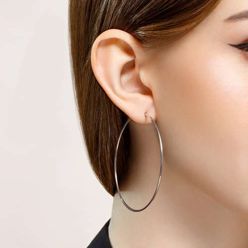 Cercei Congo din Argint diametrul 60mm - 2