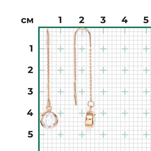 Cercei Aur Roz 14K cu Zirconiu - 2