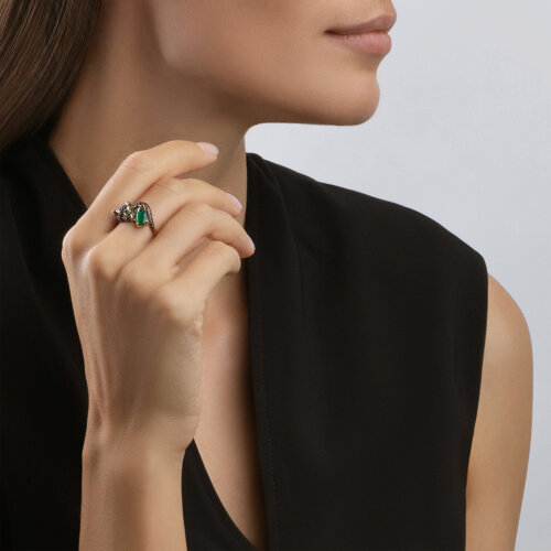 Inel din Aur Roz 14K cu Agat si Zirconiu Pantera - 4