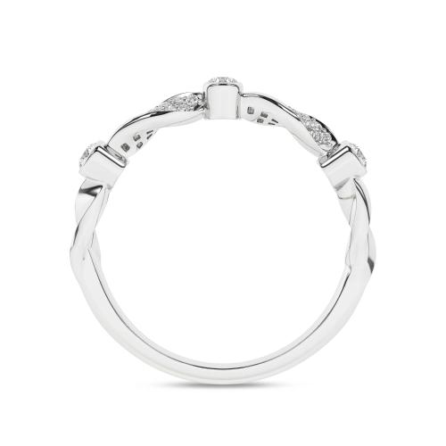 Inel din Aur Alb 14K cu Diamante 0.12Ct - 3