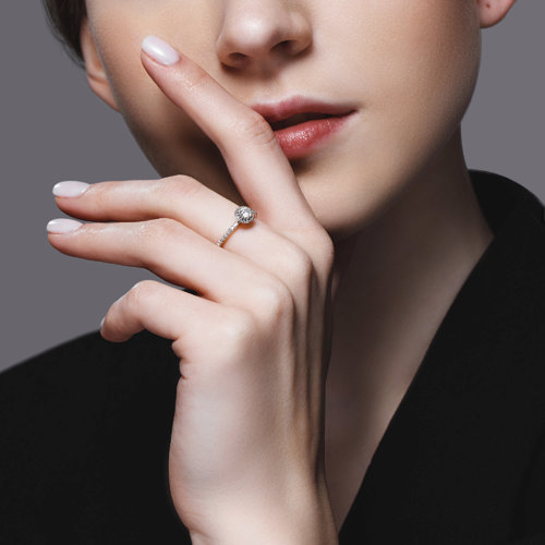 Inel din Aur Alb 14K cu Diamante - 4