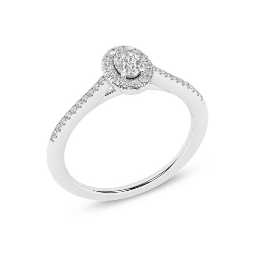 Inel de logodna din Aur Alb 14K cu Diamante 0.33Ct - 4