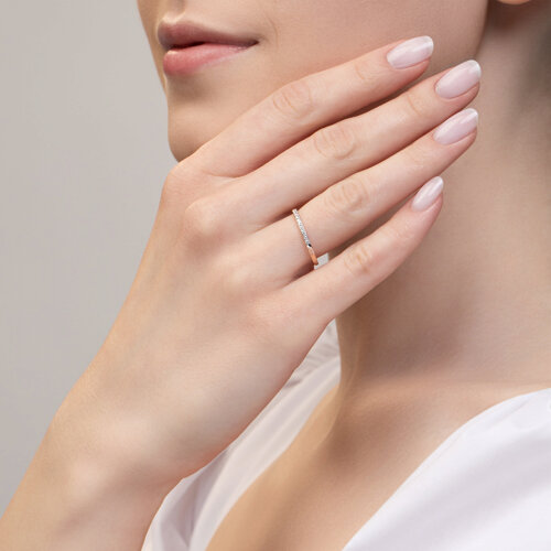 Verigheta din Aur Roz 14K cu Diamante - 5