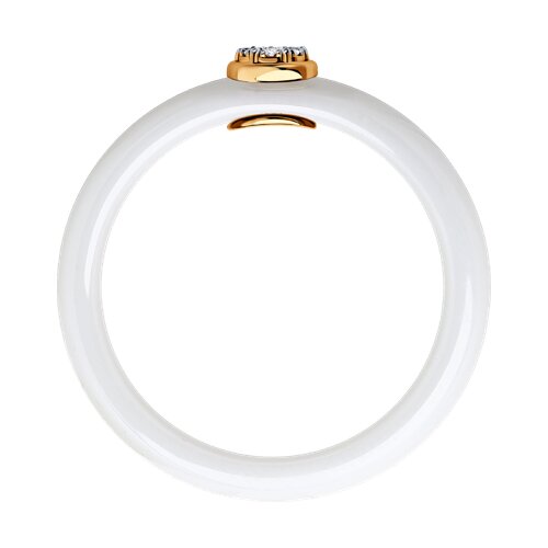 Inel din Ceramica cu Aur Roz 14K si Diamante - 2