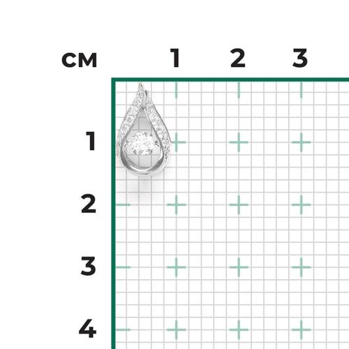Pandantiv Aur Alb 14K cu Zirconiu - 2