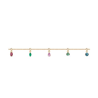 Bratara din Aur Roz 14K cu Agat, Ametist, Cuart sint, Rodolit si Topaz - 1