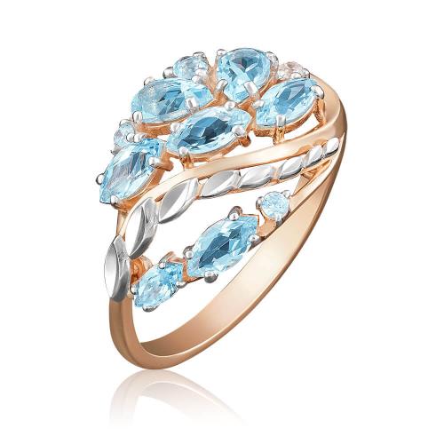 Inel Aur Roz 14K cu Topaz,Zirconiu - 1