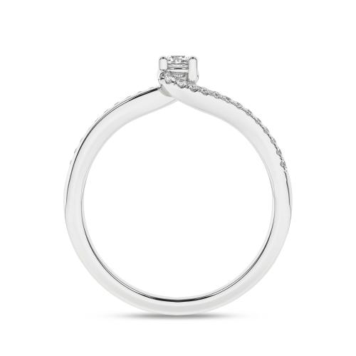 Inel de logodna din Aur Alb 14K cu Diamante 0.25Ct - 3